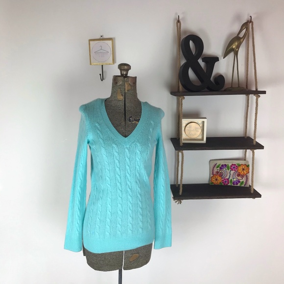 Lilly Pulitzer Sweaters - Lilly Pulitzer Aqua Cashmere Katherine Sweater